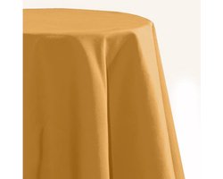 Stof Textiles Tafelkleed rond - D180 cm - okergeel - Eettafel tafellakens - polyester stof - tafel dekken - nette afwerking