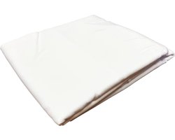 Stof Textiles Tafelkleed rond - D180 cm - wit - Eettafel tafellakens - polyester stof - tafel dekken - nette afwerking