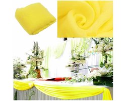 Stof tule stof per meter tafelloper stoelsjerpen bruiloftsboog draperstof foto achtergrondgordijn voor bruiloft party geschenken decoratie knutselen 1,35 m x 5 m geel