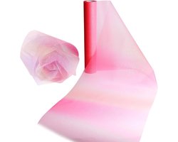 Stof van Glittertule, Roos Roze Lint van Organzastof, Polyester Roll Tule met Pailletten, Tule Stof voor Tutu 's Doe-Het-Zelf Geschenkverpakkingen