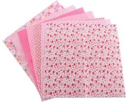 Stof Verschillende Vierkanten Pre-Cut Beddengoed Suite Quarters Bundel DIY Naaien Scrapbooking Quilten Set (Roze)