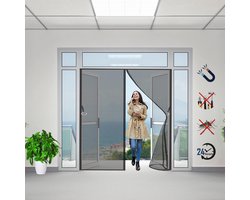 Stofbarrière Deur 175x245cm – Magnetisch Insectenhor voor Schuifdeuren en Balkon