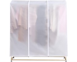 Stofbescherming, kledingbeschermhoes, 120 x 50 x 150 cm, dikkere PEVA-kledingzak, lang, stofdicht, bescherming tegen vocht, beschermhoes voor kledingrek, doorschijnend