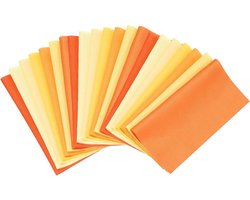 Stofbundels, 21 stuks 10 x 10 cm dikke kwart effen kleur voorgesneden stof vierkanten voor naaien patchwork quilten doe-het-zelf ambachten, oranje