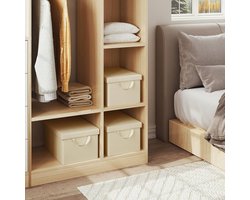 Stoffen Boxenset - Grote Opbergruimte - Multifunctioneel - Set van 4 - Neutraal