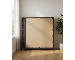 Stoffen commode, kaptafel kast, opbergkast, 12 stoffen laden, metalen frame, industriële stijl, voor woonkamer, hal, slaapkamer (donkergrijs)-Mobili Bella