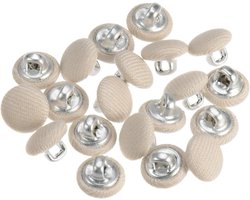 Stoffen doek bedekte knoop 10 mm rond metalen schacht naaien knopen voor pakken jurk blouses beige
