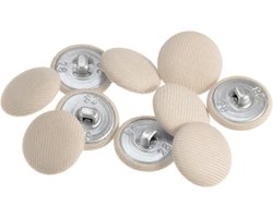 Stoffen doek bedekte knoop 18 mm rond metalen schacht naaien knopen voor pakken jurk blouses beige