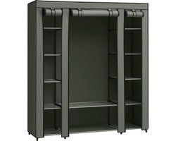 Stoffen kledingkast - Met kledingroede en metalen frame - Groen