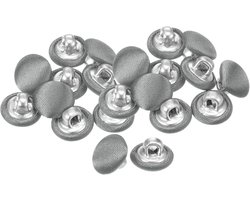 Stoffen Knopen - Kleding Bevestiging - Kleding Maken - Metalen Poten - 10mm Rond - Lichtgrijs
