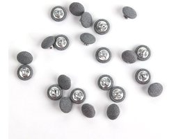 Stoffen Knopen - Naaiknoppen Bedekte Knopen - Kleding Decoratie - Met Metalen Steel - 11.5mm - Grijs