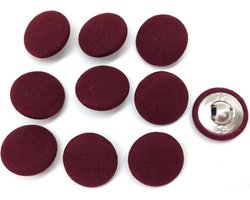 Stoffen Knopen - Ronde Knoppen - Kleding Decoratie - Metalen Schacht - 20 mm 10 Stuks - Kastanjebruin