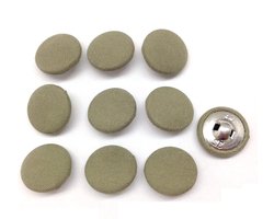Stoffen Knopen - Ronde Sluitingen - Kleding Versieren - Metalen Schacht - 20 mm - Lichtgroen