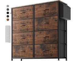 Stoffen Ladekast - Commode Opberger - Woonruimte Organiseren - Geurvrije Ladevoering - 97x85 cm - Rustiekbruin