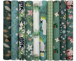 Stoffen lapjes, 25 x 25 cm, met bloemenpatronen, bedrukte stoffen, geschikt voor patchwork, naaiwerk, quilten, doe-het-zelf, naaldenwerk, decoratie, scrapbooking, handwerk