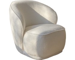Stoffen loungestoel - Teddy stof - Wit - Modern design