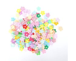 Stoffen Mini Bloemen - 200 Stuks Tien-Kleuren Gemengde Zachte Madeliefjes met Midden Kralen