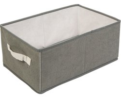 Stoffen Opbergbox met Handvat – Opvouwbare Opbergdoos Organizer – Grijs – 38,5 x 24 x 16,5 cm – 15L [BW2077]