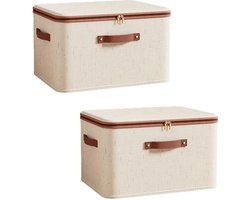 Stoffen opbergboxen 2 stuks - Inklapbare grote capaciteit opbergmand - Ademende stof organizer - Praktische opbergoplossing voor slaapkamer, woonkamer en studentenkamer - S,30x20x14cm