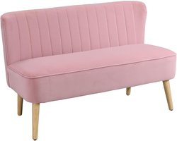 Stoffen Tweezits Bank Fluweelachtig Polyester Roze Scandinavisch Design