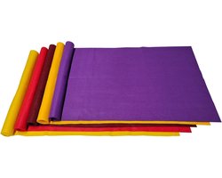 Stoffen vellen, bundel, 40 x 100 cm, gekleurd vilt, knutselvilt, stof om te naaien, viltstof voor feest, festival, serie decoraties (oranje-geel/bordeaux/rood