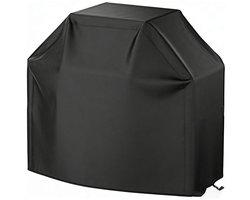 Stofhoes-BBQ Hoes - Universele Barbecuehoes 145x61x117 cm - 420D Oxford-stof met Zilveren Coating - Waterdichte en UV-bestendige Afdekhoes - Met Verstelbaar Trekkoord - Zwart