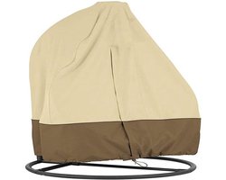 Stofhoes - Eivormige terrasstoelhoes - Beschermhoes voor tuinstoel - Eivormige stofhoes voor schommelstoel - UV-bescherming - Wind- en waterdicht - Geschikt voor thuis, tuin, terras, balkon, enz. - Beige, Bruin