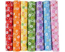 Stofpakket, 7 stuks, 50 x 50 cm, stoffen om te naaien, patchwork, doe-het-zelf, katoenen doek, per meter, stofresten voor kleding, beddengoed, gordijnen, tafelkleden - bloemen #1