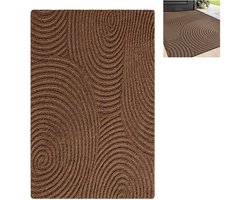 Stofwerende deurmat - Wasbare deurmat - Entreemat - Tapijt - Vloermat - Voetmat - Antislip rubber - Geschikt voor binnen- en buitengebruik - 45*75 cm - Geschikt voor entrees, gangen, tuinen, terrassen, enz. - Bruin