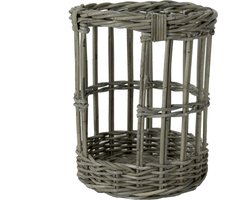 Stokbroodmand van Grijs rotan/riet