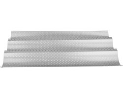 Stokbroodpan, antiaanbaklaag Meerdere groeven Golven Stokbroodvorm Stokbrood Bakken Bakvorm Keukengereedschap Toast Koken Bakkers Vormen(three slots)