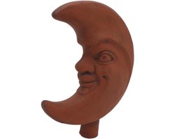 Stokfiguur Maan - Keramiek Figuur - Tuin Decoratie - Vrolijke Vorm - 27.3 inch - Geel