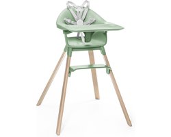 Stokke Clikk Kinderstoel, Clover Green - Alles-in-één kinderstoel met dienblad + harnas - Licht, duurzaam, fijn voor onderweg - Geschikt voor 6-36 maanden of maximaal 15 kg