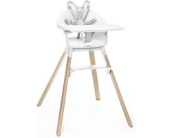 Stokke Clikk Kinderstoel, Wit - Alles-in-één kinderstoel met dienblad + harnas - Licht, duurzaam, fijn voor onderweg - Geschikt voor 6-36 maanden of maximaal 15 kg