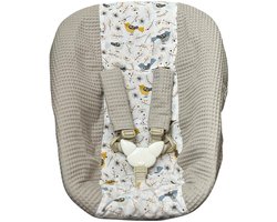 Stokke newborn hoes zand ecru taupe vogeltjes