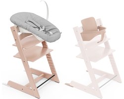 Stokke Tripp Trapp-kinderstoel, sereen roze (inclusief stoel en babyset2) met newbornset - veilig, verstelbaar, ergonomisch ontwerp