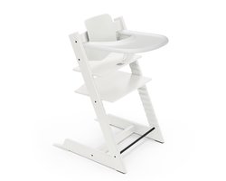 Stokke Tripp Trapp kinderstoel (wit) met Stokke dienblad (wit) - Incl. Tripp Trapp stoel, babyset 2 voor kinderen van 6-36 maanden en Stokke dienblad - verstelbaar, ergonomisch en gemakkelijk schoon