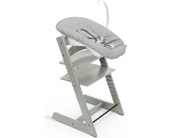 Stokke Tripp Trapp stoel (Glacier Green) met newborn set - Comfortabel, veilig en eenvoudig te gebruiken - Voor pasgeborenen tot 9 kg