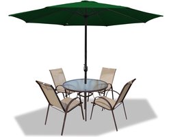 Stokparasols - Strandparasols - Balkonparasols - Parasol - 350cm - Waterdicht - UV-bescherming - Groen - Weerbestendig & in hoogte verstelbaar Balkonparasol Tuinparasol Patioparasol Zonwering UV-bescherming Opvouwbare marktparasol