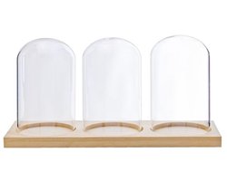 Stolp 5302952 glas 3xop houten plank 34.5x12cm