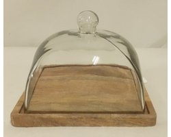 Stolp met houten voet 23x23x18cm