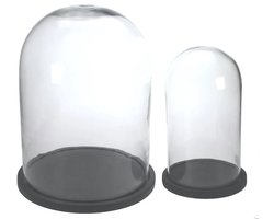 Stolp met voet zwart s/2 Ø26,5xH36cm/Ø15,2xH28,5cm