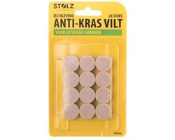 Stolz | Anti-krasvilt zelfklevend | 24 stuks | Rond | Vloer- en meubelbeschermers | Voor intensief gebruik | Anti kras | Krasviltjes | zelfklevend