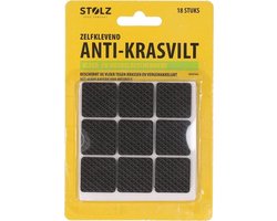 Stolz - Anti-krasvilt zelfklevend - Krasviltjes - Vierkant - Vloer- en meubelbeschermers - 18 stuks - 2.5 x 2.5 cm