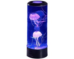 Stone Art - Exclusieve LED Nachtlamp – Kwallenlamp voor Nachtkastje – 5 Kleuren Led Verlichting – USB – 23 cm – Decoratieve Sfeerverlichting