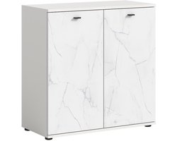 Stone dressoir 2 deuren, marmer decor wit.