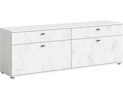 Stone Lowboard Marmer wit NB wit melamine - 40x180x62cm