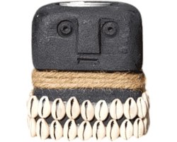 Stoneman Bonaire – Handgemaakte Waxinelichthouder uit Bali – Steen & Schelpen – Decoratief Cadeau