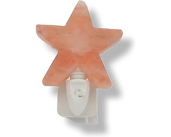Stones & Bones® Zoutsteen Ster oranje LED nachtlampje met schakelaar