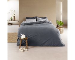 Stonewashed - Blauw Maat: 1-persoons (140 x 200/220 cm + 1 kussensloop) (De Rode Draad)